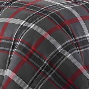 img 1 attached to Eddie Bauer Home Willow Collection: Soft and Cozy Reversible Plaid Comforter Set, King Size, Dark Grey - Enhanced for Better SEO