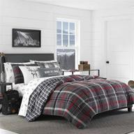 eddie bauer home willow collection: soft and cozy reversible plaid comforter set, king size, dark grey - enhanced for better seo logo