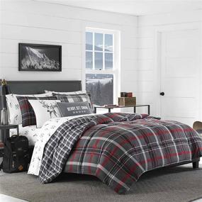 img 3 attached to Eddie Bauer Home Willow Collection: Soft and Cozy Reversible Plaid Comforter Set, King Size, Dark Grey - Enhanced for Better SEO