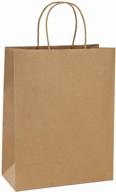 🛍️ bagdream 10x5x13 25pcs brown kraft paper bags with handles - shopping, merchandise, and retail bags for parties, gifts, and bulk orders - 100% recycled gift bags logo