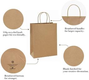 img 2 attached to 🛍️ BagDream 10x5x13 25Pcs Brown Kraft Paper Bags with Handles - Shopping, Merchandise, and Retail Bags for Parties, Gifts, and Bulk Orders - 100% Recycled Gift Bags