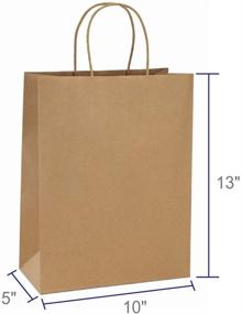 img 3 attached to 🛍️ Пакеты BagDream 10x5x13 25 шт. Коричневые крафт-пакеты с ручками - пакеты для покупок, товаров и розничной торговли для вечеринок, подарков и крупных заказов - 100% перерабатываемые подарочные пакеты.