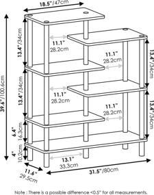 img 3 attached to 📚 Furinno Turn-N-Tube 6-Tier Accent Display Rack in French Oak Grey/Black - Organize and Showcase with Style!