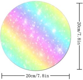 img 3 attached to Радужный коврик для мыши от BYBART - Антискользящий круглый резиновый офисный коврик для компьютеров и ноутбуков - Цветной коврик для мыши, аксессуары и декор для офиса
