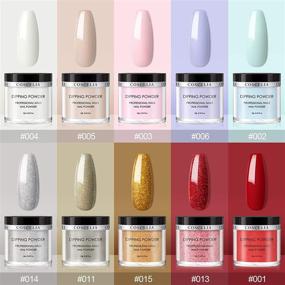 img 3 attached to 💅 Dipping Powder Nail Starter Kit in 10 Shades with Pink, White, and Glitter Set - Acrylic Dip Nail Powder System for DIY French Nail Manicures. No UV/LED Lamp Required for Travel-Friendly Use!