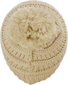 img 2 attached to 🧒 CC Kids' Cozy Pom Pom Ski Beanie Hat - Cute, Warm, and Comfortable for Children's Winter Activities