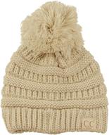 🧒 cc kids' cozy pom pom ski beanie hat - cute, warm, and comfortable for children's winter activities logo