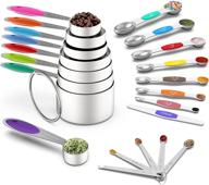 🥄 wildone stainless steel measuring cups and magnetic measuring spoons set - 21 piece multicolor bundle logo