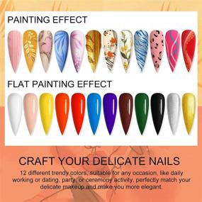 img 3 attached to 💅 Saviland Solid Cream Gel Nail Polish Kit - 12 Colors: High-Quality Gel Paint Set with 15pcs Nail Brushes for Nail Paint & Art Design