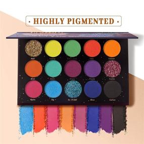 img 1 attached to 💥 DiTO 15 Color Fireworks Eyeshadow Palette With 2 Makeup Brushes, Long-Lasting Matte Makeup Palette Featuring a Mirror, Waterproof Shimmer Glitter Eyeshadow Palette Ideal for Wife, Lover, and Mother