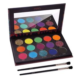 img 4 attached to 💥 DiTO 15 Color Fireworks Eyeshadow Palette With 2 Makeup Brushes, Long-Lasting Matte Makeup Palette Featuring a Mirror, Waterproof Shimmer Glitter Eyeshadow Palette Ideal for Wife, Lover, and Mother