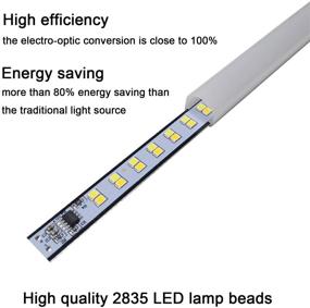 img 2 attached to 💡 17-inch IKSACE Under Cabinet LED Lighting Strip Bar – Kitchen, Cupboard, Desk, Countertop, Shelf, Showcase Lights – 110V Socket, Magnet Mounted – 3 Color Options: Warm White, Soft White, Bright White