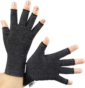 img 3 attached to 🧤 2 Pairs Arthritis Gloves for Women - Compression Gloves for Rheumatoid & Osteoarthritis, Joint Pain Relief, Carpal Tunnel Wrist Support, Computer Typing - Fingerless Gloves (Medium, Black)