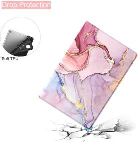 img 1 attached to Feams Slim PU Pink Marble iPad 5th/6th Generation Case - Smart 📱 Auto Sleep Flip Stand Cover for iPad Air 2, iPad 9.7 inch 2017/2018