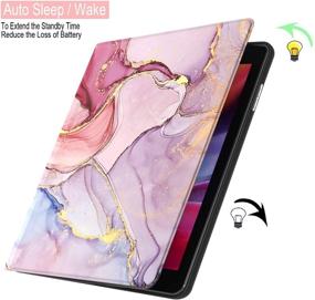 img 2 attached to Feams Slim PU Pink Marble iPad 5th/6th Generation Case - Smart 📱 Auto Sleep Flip Stand Cover for iPad Air 2, iPad 9.7 inch 2017/2018