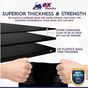 img 3 attached to 🗑️ Ox Plastics 13 Gallon Trash Can Liners - 2mil Thick Heavy Duty Bags - Large Capacity, Leak-Proof &amp; Durable, for Residential &amp; Commercial Use - Black (200 Count)