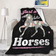 🐎 super soft lightweight microfiber flannel throw blanket - just a girl who loves horses - cozy summer quilt for bed or sofa - small size (50"x40") ideal for kids logo