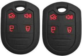 img 4 attached to Coolbestda 2Pcs Rubber 4Buttons Key Fob Protector Remote Skin Cover Case Keyless Jacket For Ford F150 F-150 F250 F350 Mustang Fusion Explorer Taurus Expedition Lincoln MKS MKX MKZ Navigator