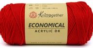 🧶 knittogether, доступная акриловая пряжа dk для вязания крючком, ручного вязания и изготовления изделий своими руками, 0,5 фунта - красный логотип