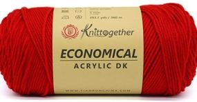 img 4 attached to 🧶 Knittogether, Affordable Acrylic DK Yarn for Crocheting, Hand Knitting, and DIY, 0.5lb - Red