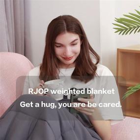 img 3 attached to 🌬️ RJOP Cooling Weighted Blanket - Queen Size (60''x80'', 15lbs) for Adults, Premium Cozy Cotton and Natural Glass Beads, Dark Grey