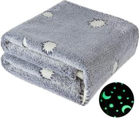 img 2 attached to 🌟 FLYZZZ Fleece Bed Blanket - Extra Soft Plush Throws Blanket for Kids - Perfect Baby Gift for Boys and Girls - Cozy Star Design - All Season Grey (50x60 Inches)