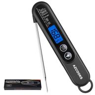 🌡️ 2021 updated meat thermometer for cooking - instant read food thermometer with backlight, waterproof & foldable probe - azcooks digital kitchen thermometer for roast turkey, grill, deep fry, bbq logo