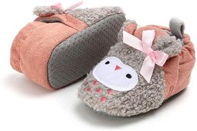 img 2 attached to 👶 Timatego Cozy Fleece Booties: Stay-On Slipper Socks for Newborns & Infants with Grippers - Winter Shoes for Baby Boys & Girls