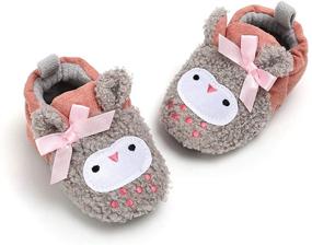 img 4 attached to 👶 Timatego Cozy Fleece Booties: Stay-On Slipper Socks for Newborns & Infants with Grippers - Winter Shoes for Baby Boys & Girls