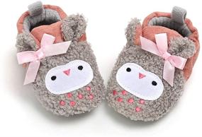 img 1 attached to 👶 Timatego Cozy Fleece Booties: Stay-On Slipper Socks for Newborns & Infants with Grippers - Winter Shoes for Baby Boys & Girls