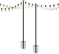 🌞 enhanced 9ft-5-prong string light poles: ideal for hanging led solar bulbs in outdoor spaces - garden, backyard, patio! upgrade your pole connection with 2-pack twist логотип