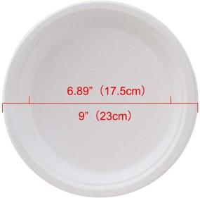 img 2 attached to DEPPEX 9-Inch 100-Pack White Heavy-Duty Compostable Disposable Plates - Economical Eco-Friendly Party Plates made from Microwavable Sugar Cane Fiber