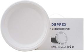 img 4 attached to DEPPEX 9-Inch 100-Pack White Heavy-Duty Compostable Disposable Plates - Economical Eco-Friendly Party Plates made from Microwavable Sugar Cane Fiber