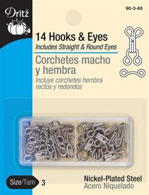 img 4 attached to 🧷 Dritz 90-3-65 Nickel Hook & Eye Closures, Size 3, 14-Count - Secure Attachments for Clothing and Accessories