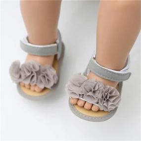 img 2 attached to 👶 Stylish and Comfortable LAFEGEN Infant Baby Girls Summer Sandals with Flower Soft Sole - Ideal First Walker Crib Dress Shoes for Newborns and Toddlers