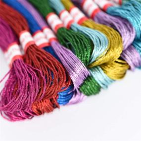 img 1 attached to 🧵 LE PAON 8m Metallic Embroidery Floss Set - Assorted Mix Colours Cross Stitch Thread for Craft Needlework, Hand Embroidery, and Bracelets