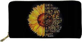 img 4 attached to HUGS IDEA Sunflower Around Wallet Women's Handbags & Wallets and Wallets