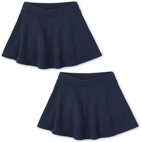 img 4 attached to The Children's Place Girls' 2 Pack Active French Terry Skort: Comfortable and Stylish Girls' Skirts for Active Play