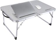 redcamp foldable laptop table for bed, lightweight small laptop desk bed tray for adults - ideal for eating, picnics, writing - white logo