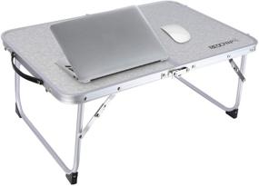 img 4 attached to RED CAMP Складной ноутбук стол для кровати, легкая маленькая столешница для взрослых ноутбук для кровати - Идеально подходит для еды, пикников, письма - Белый