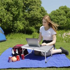 img 3 attached to REDCAMP Foldable Laptop Table for Bed, Lightweight Small Laptop Desk Bed Tray for Adults - Ideal for Eating, Picnics, Writing - White