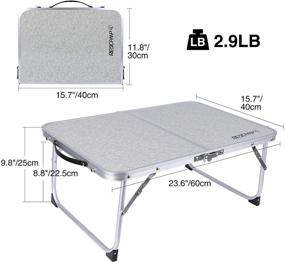 img 2 attached to RED CAMP Складной ноутбук стол для кровати, легкая маленькая столешница для взрослых ноутбук для кровати - Идеально подходит для еды, пикников, письма - Белый
