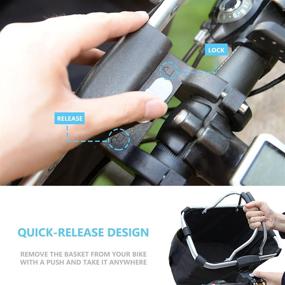 img 2 attached to 🚲 Multi-Functional Bike Basket: MATTISAM Quick-Release with Dog Seat Belt, Phone Pouch & Foldable Design for Pet Travel & Shopping