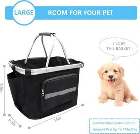 img 1 attached to 🚲 Multi-Functional Bike Basket: MATTISAM Quick-Release with Dog Seat Belt, Phone Pouch & Foldable Design for Pet Travel & Shopping