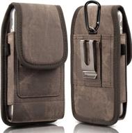 📱 innext universal pouch holster for iphone 8 7 plus, denim vertical belt clip & loop carrying case for iphone xs max/xr (compatible with thin hard case) - featuring 2 card slots and removable metal hook logo