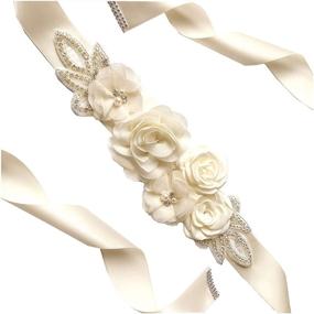 img 2 attached to Rhinestone Bridesmaid Maternity Flowergirls XW001 White Women's Accessories and Belts