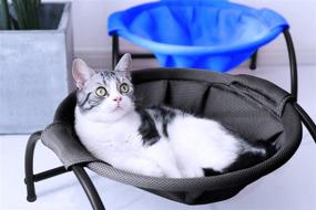 img 1 attached to 🐱 MW Cat Bed Hammock with Stand: Modern Look & Washable Design for Small to Large Cats - 17’’ Size