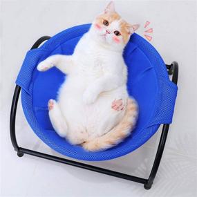 img 4 attached to 🐱 MW Cat Bed Hammock with Stand: Modern Look & Washable Design for Small to Large Cats - 17’’ Size