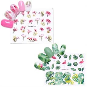 img 3 attached to Nail Art Stickers for Women - Water Transfer Decals Design 12 Sheets of Flower Leaf Parrot Nail Tattoo Paper for DIY Manicure - Acrylic Nail Foil Stencils, Decorations & Accessories Supplies