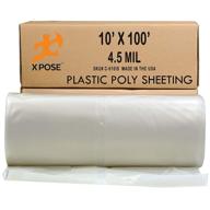 🌾 xpose safety clear poly sheeting - 10x100 feet, heavy duty 4.5 mil thick plastic tarp - waterproof and dust protective equipment cover for agricultural, construction, and industrial use логотип